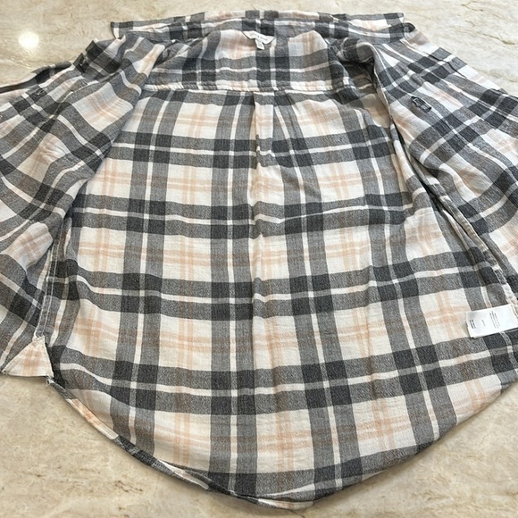 Lucky Brand Plaid Gauze Shirt‎ | Black & Cream | Size Small - Picture 6 of 13